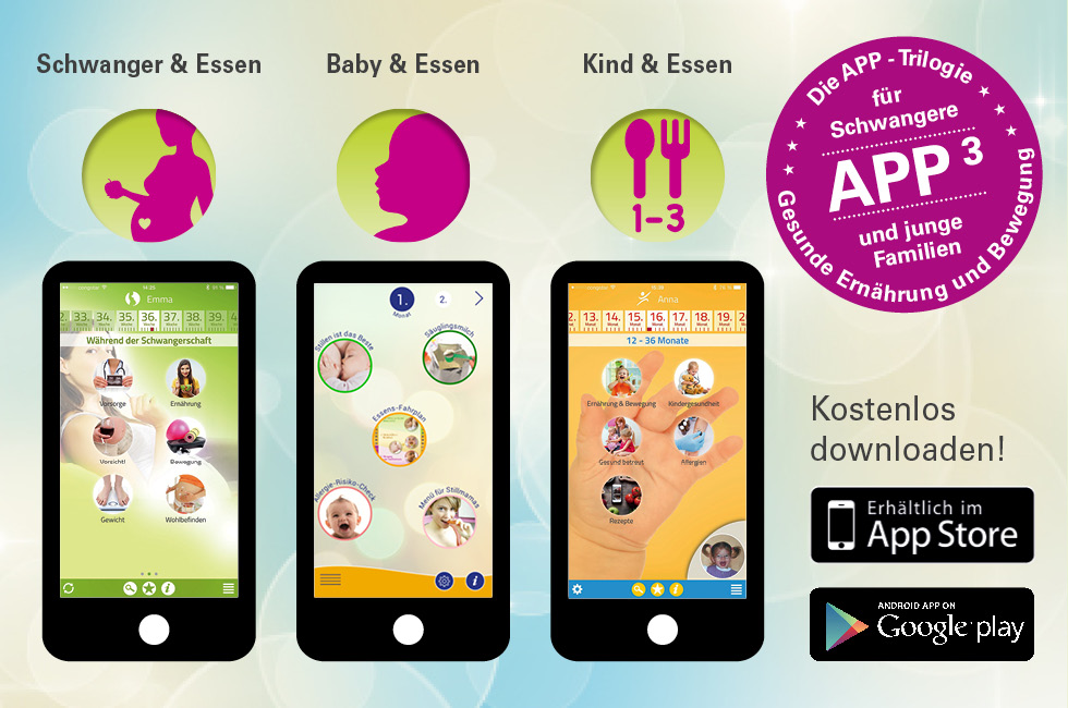 Gesund ernähren: Apps für Schwangere und junge Familien