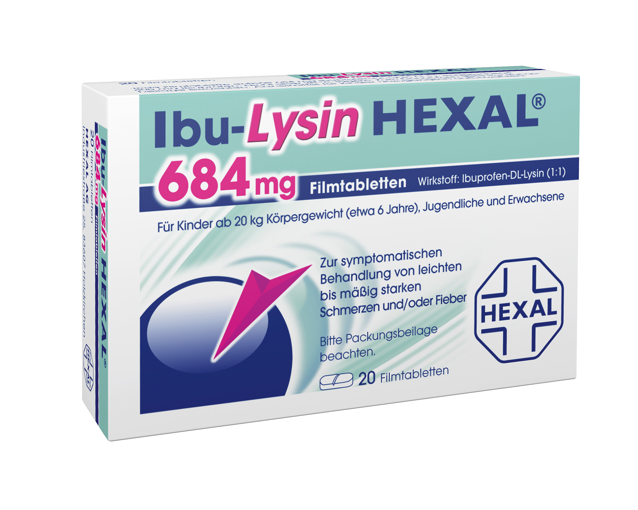 Ibu-Lysin Hexal 684 mg, 20 Filmtabletten | Pharao Apotheke München